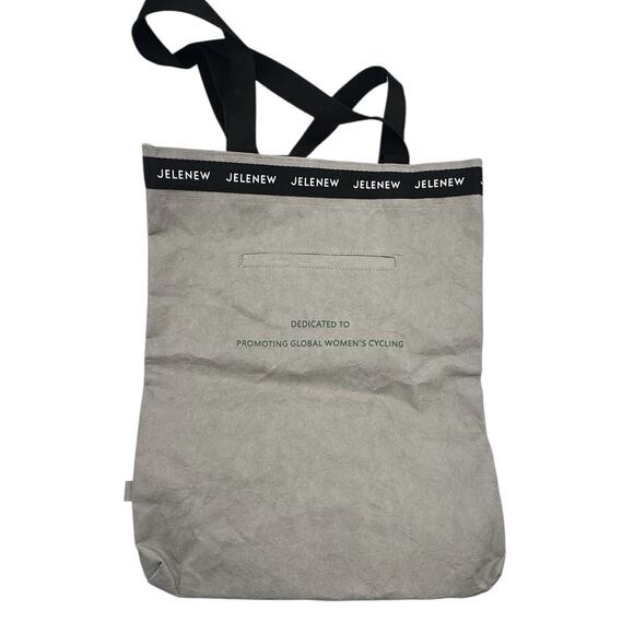 Jelenew Paris Cycling Womens Tote Bag Gray Washable Dupont Kraft Paper Logo - Picture 4 of 9